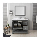 Manchester 42" Free Standing Single Basin Vanity Set with Cabinet, Quartz Vanity Top, and Framed Mirror - image 8