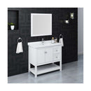 Manchester 42" Free Standing Single Basin Vanity Set with Cabinet, Quartz Vanity Top, and Framed Mirror - image 5