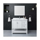 Manchester 42" Free Standing Single Basin Vanity Set with Cabinet, Quartz Vanity Top, and Framed Mirror - image 4