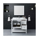 Manchester 42" Free Standing Single Basin Vanity Set with Cabinet, Quartz Vanity Top, and Framed Mirror - image 3