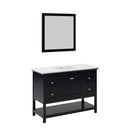 Manchester 48" Free Standing Single Basin Vanity Set with Cabinet, Quartz Vanity Top, and Framed Mirror - image 2