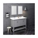 Manchester 48" Free Standing Double Basin Vanity Set with Cabinet, Quartz Vanity Top, and Framed Mirror - image 14