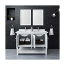 Manchester 48" Free Standing Double Basin Vanity Set with Cabinet, Quartz Vanity Top, and Framed Mirror - image 3