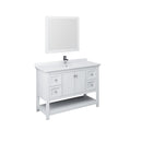 Manchester 48" Free Standing Single Basin Vanity Set with Cabinet, Quartz Vanity Top, and Framed Mirror - image 1