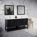 Manchester 72" Free Standing Double Basin Vanity Set with Cabinet, Quartz Vanity Top, and Framed Mirror - image 4