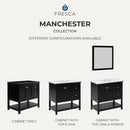 Manchester 72" Free Standing Double Basin Vanity Set with Cabinet, Quartz Vanity Top, and Framed Mirror - image 8