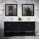 Manchester 72" Free Standing Double Basin Vanity Set with Cabinet, Quartz Vanity Top, and Framed Mirror - image 1