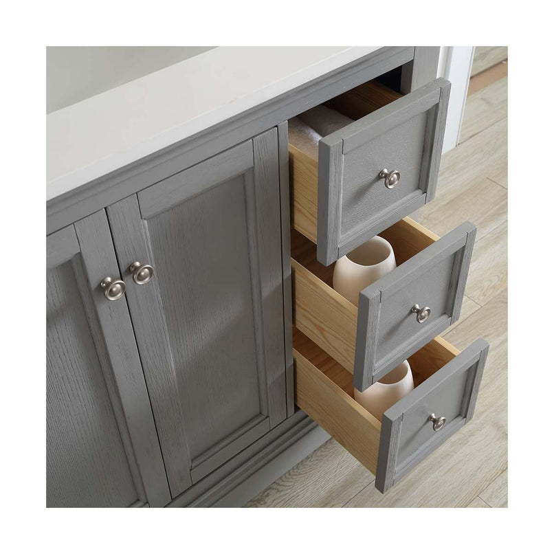 Windsor 40" Free Standing Single Basin Vanity Set with Cabinet, Quartz Vanity Top, and Framed Mirror - image 4