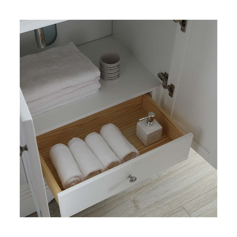 Windsor 40" Free Standing Single Basin Vanity Set with Cabinet, Quartz Vanity Top, and Framed Mirror - image 8