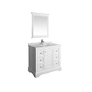 Windsor 40" Free Standing Single Basin Vanity Set with Cabinet, Quartz Vanity Top, and Framed Mirror - image 1