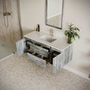 Formosa 48" Wall Mounted Single Basin Vanity Set with Cabinet, Quartz Vanity Top, and Framed Mirror - image 15
