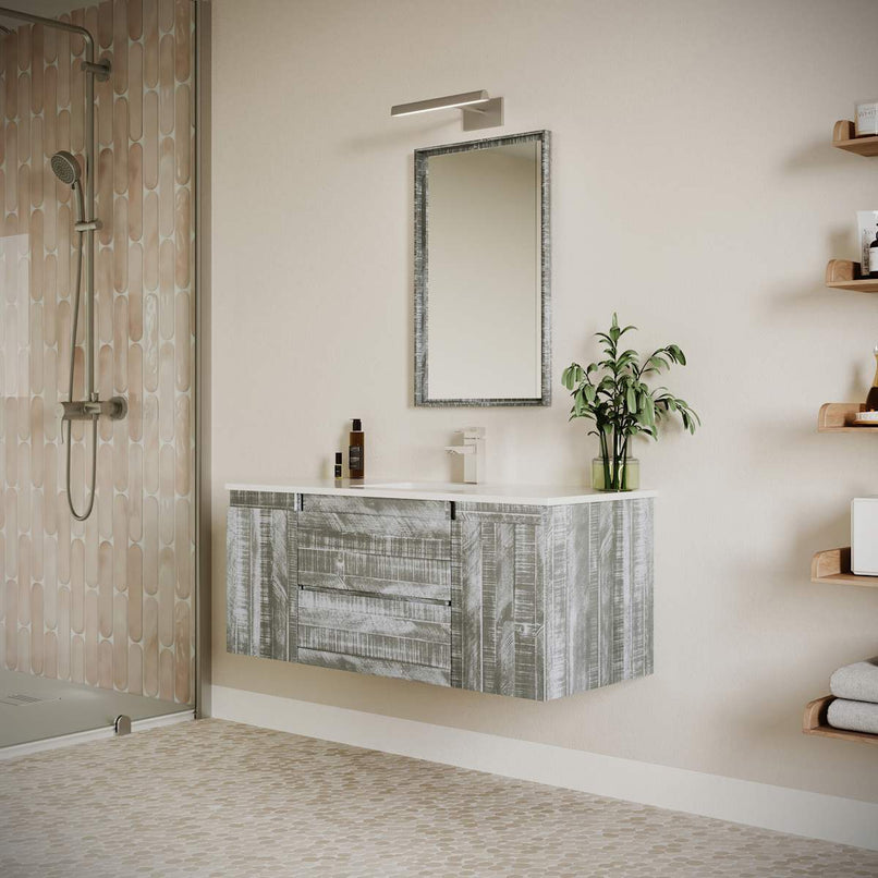 Formosa 48" Wall Mounted Single Basin Vanity Set with Cabinet, Quartz Vanity Top, and Framed Mirror - image 17