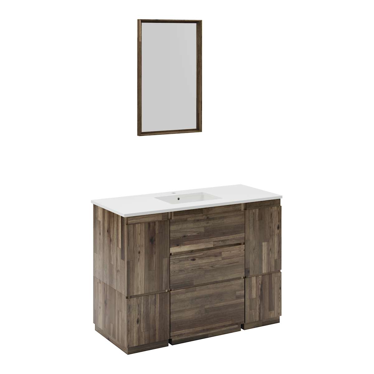 Formosa 48" Free Standing Single Basin Vanity Set with Cabinet, Quartz Vanity Top, and Framed Mirror - image 2