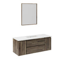 Formosa 54" Wall Mounted Single Basin Vanity Set with Cabinet, Quartz Vanity Top, and Framed Mirror - image 2