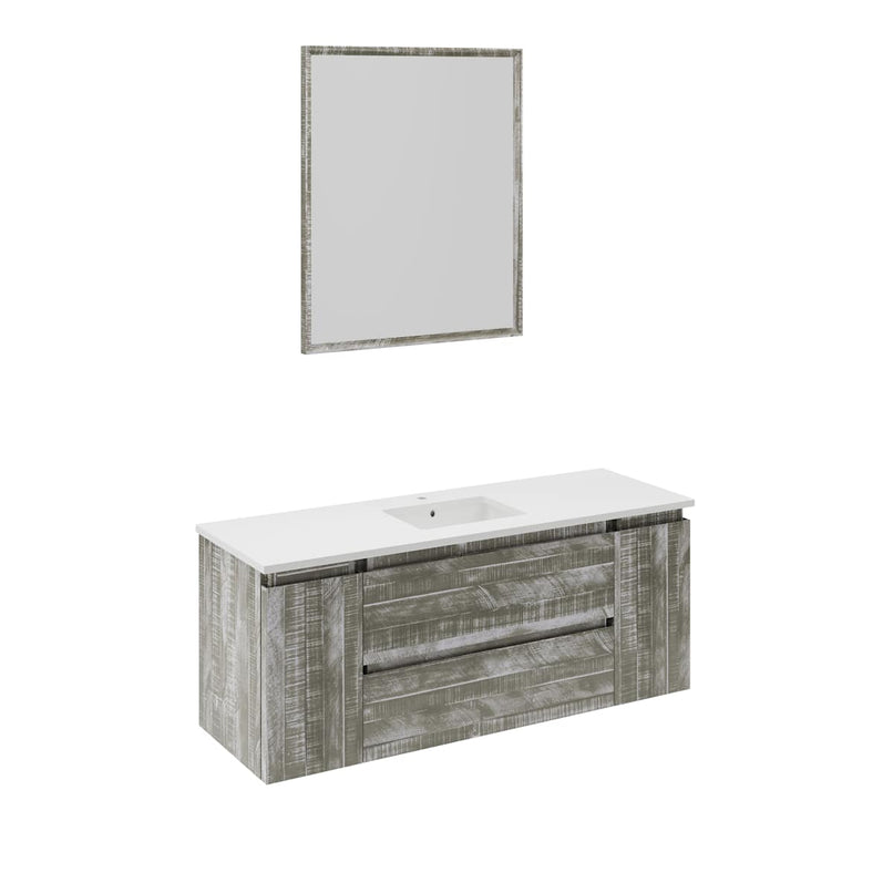 Formosa 54" Wall Mounted Single Basin Vanity Set with Cabinet, Quartz Vanity Top, and Framed Mirror - image 14