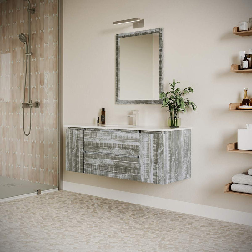 Formosa 54" Wall Mounted Single Basin Vanity Set with Cabinet, Quartz Vanity Top, and Framed Mirror - image 17