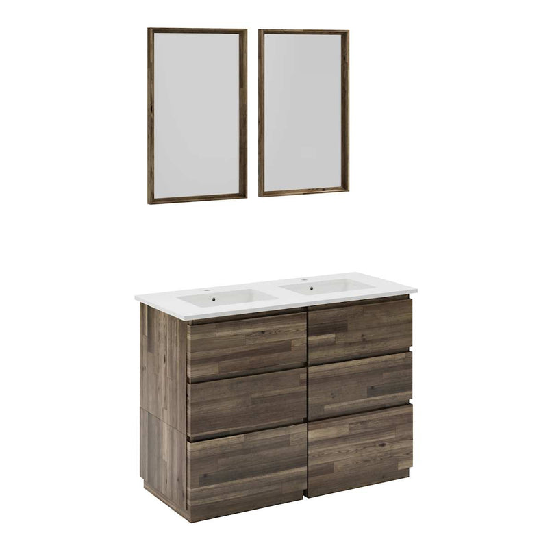 Formosa 48" Free Standing Double Basin Vanity Set with Cabinet, Quartz Vanity Top, and Framed Mirror - image 2