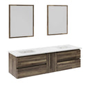 Formosa 72" Wall Mounted Double Basin Vanity Set with Cabinet, Quartz Vanity Top, and Framed Mirror - image 2