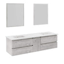 Formosa 72" Wall Mounted Double Basin Vanity Set with Cabinet, Quartz Vanity Top, and Framed Mirror - image 14