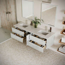 Formosa 72" Wall Mounted Double Basin Vanity Set with Cabinet, Quartz Vanity Top, and Framed Mirror - image 15