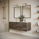 Formosa 60" Wall Mounted Double Basin Vanity Set with Cabinet, Quartz Vanity Top, and Framed Mirror - image 5