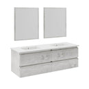 Formosa 60" Wall Mounted Double Basin Vanity Set with Cabinet, Quartz Vanity Top, and Framed Mirror - image 14