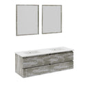 Formosa 60" Wall Mounted Double Basin Vanity Set with Cabinet, Quartz Vanity Top, and Framed Mirror - image 20