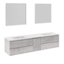 Formosa 84" Wall Mounted Double Basin Vanity Set with Cabinet, Quartz Vanity Top, and Framed Mirror - image 14