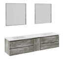 Formosa 84" Wall Mounted Double Basin Vanity Set with Cabinet, Quartz Vanity Top, and Framed Mirror - image 21