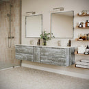 Formosa 84" Wall Mounted Double Basin Vanity Set with Cabinet, Quartz Vanity Top, and Framed Mirror - image 24