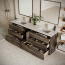 Formosa 84" Free Standing Double Basin Vanity Set with Cabinet, Quartz Vanity Top, and Framed Mirror - image 3