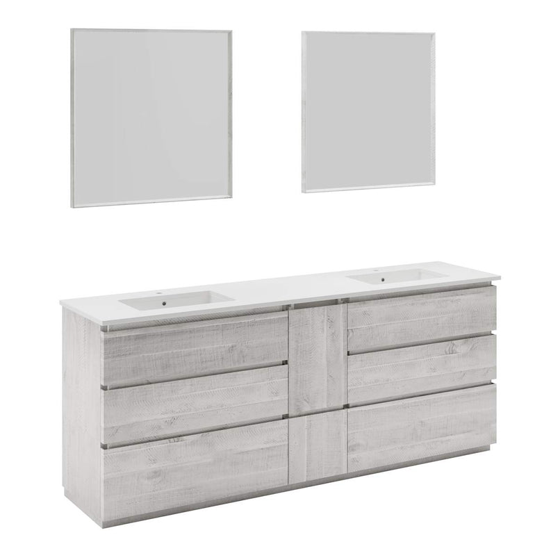 Formosa 84" Free Standing Double Basin Vanity Set with Cabinet, Quartz Vanity Top, and Framed Mirror - image 14