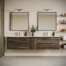 Formosa 84" Wall Mounted Double Basin Vanity Set with Cabinet, Quartz Vanity Top, and Framed Mirror - image 1