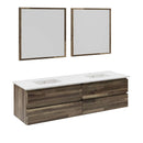 Formosa 72" Wall Mounted Double Basin Vanity Set with Cabinet, Quartz Vanity Top, and Framed Mirror - image 2