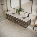 Formosa 72" Wall Mounted Double Basin Vanity Set with Cabinet, Quartz Vanity Top, and Framed Mirror - image 4