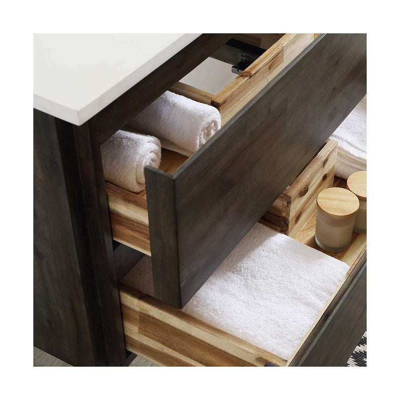 Formosa 72" Wall Mounted Double Basin Vanity Set with Cabinet, Quartz Vanity Top, and Framed Mirror - image 12