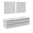 Formosa 72" Wall Mounted Double Basin Vanity Set with Cabinet, Quartz Vanity Top, and Framed Mirror - image 14