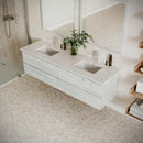 Formosa 72" Wall Mounted Double Basin Vanity Set with Cabinet, Quartz Vanity Top, and Framed Mirror - image 16