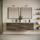 Formosa 72" Wall Mounted Double Basin Vanity Set with Cabinet, Quartz Vanity Top, and Framed Mirror - image 1