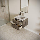 Formosa 24" Wall Mounted Single Basin Vanity Set with Cabinet, Quartz Vanity Top, and Framed Mirror - image 3