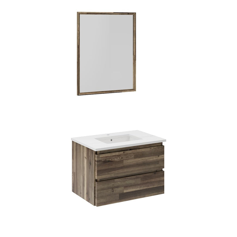 Formosa 30" Wall Mounted Single Basin Vanity Set with Cabinet, Quartz Vanity Top, and Framed Mirror - image 2
