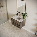 Formosa 30" Wall Mounted Single Basin Vanity Set with Cabinet, Quartz Vanity Top, and Framed Mirror - image 4