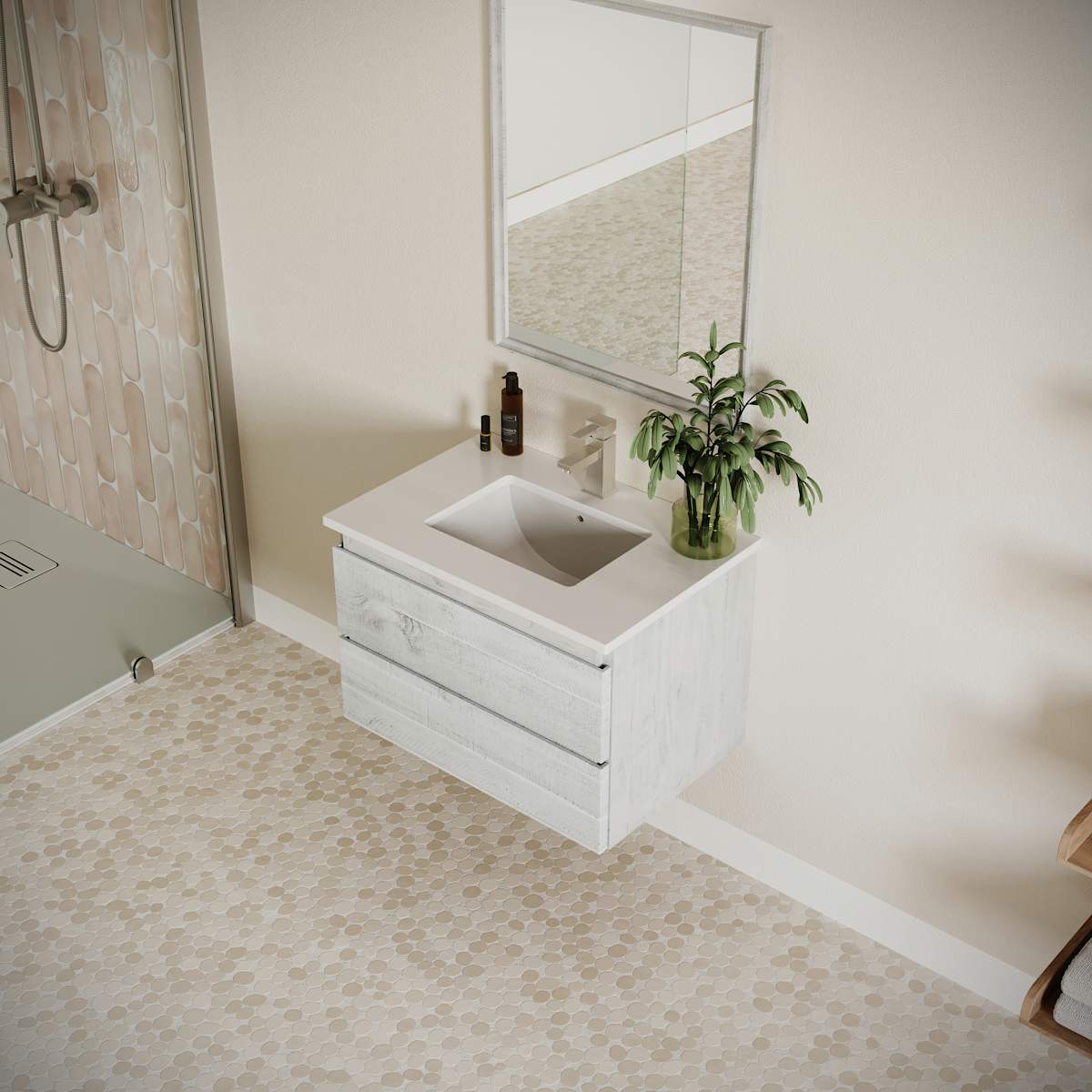 Formosa 30" Wall Mounted Single Basin Vanity Set with Cabinet, Quartz Vanity Top, and Framed Mirror - image 16