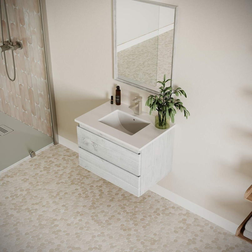 Formosa 30" Wall Mounted Single Basin Vanity Set with Cabinet, Quartz Vanity Top, and Framed Mirror - image 16