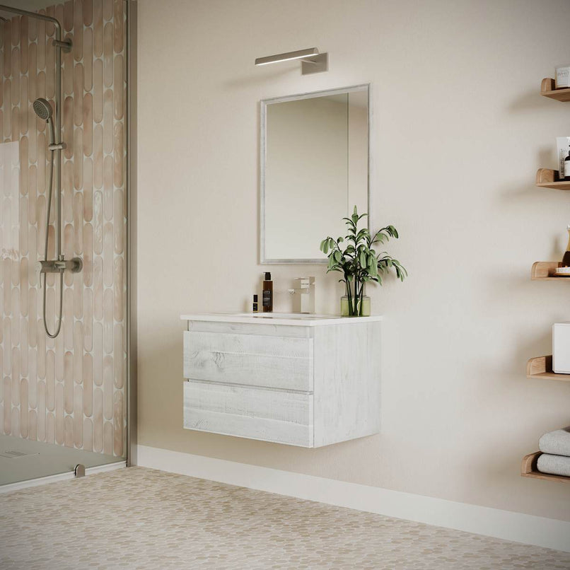 Formosa 30" Wall Mounted Single Basin Vanity Set with Cabinet, Quartz Vanity Top, and Framed Mirror - image 17