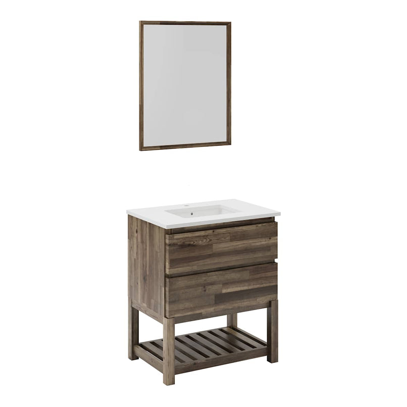 Formosa 30" Free Standing Single Basin Vanity Set with Cabinet, Quartz Vanity Top, and Framed Mirror - image 2