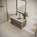 Formosa 36" Wall Mounted Single Basin Vanity Set with Cabinet, Quartz Vanity Top, and Framed Mirror - image 4