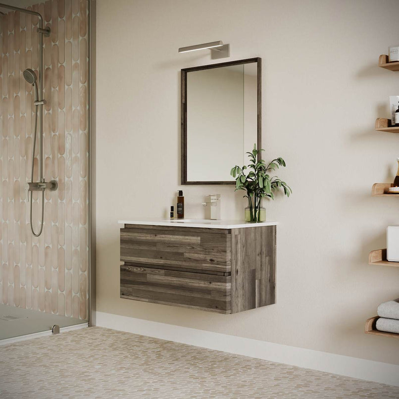 Formosa 36" Wall Mounted Single Basin Vanity Set with Cabinet, Quartz Vanity Top, and Framed Mirror - image 5