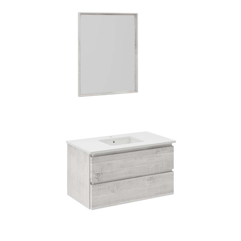 Formosa 36" Wall Mounted Single Basin Vanity Set with Cabinet, Quartz Vanity Top, and Framed Mirror - image 14