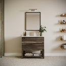 Formosa 36" Free Standing Single Basin Vanity Set with Cabinet, Quartz Vanity Top, and Framed Mirror - image 1